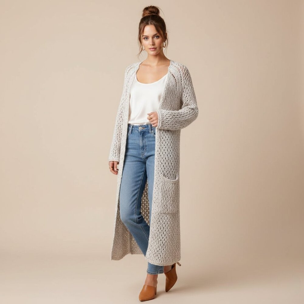 California Moonrise Womens Size Small Open  Chunky Duster Cardigan